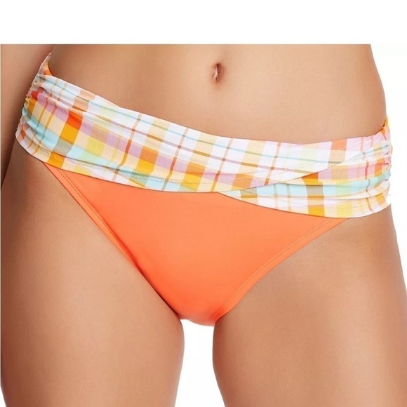 BLEU BY ROD BEATTIE Hip To Be Square Sarong Hipster Bikini Bottoms  New 12 coral - Picture 1 of 7